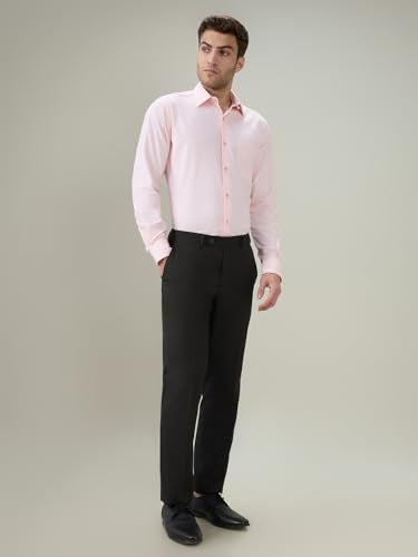 Raymond Men Contemporary Fit Chambray Pattern Pure Cotton Semi Cutaway Collar Full Sleeve Formal Shirt