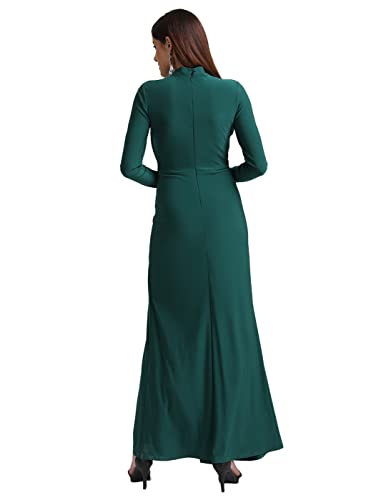 Kazo Women's Polyester Bodycon Maxi Casual Dress (124786EMGRNXS_Green