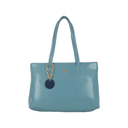 Baggit Women Blue Tote Handbag Medium Size | Ladies Stylish Casual Purse Bag