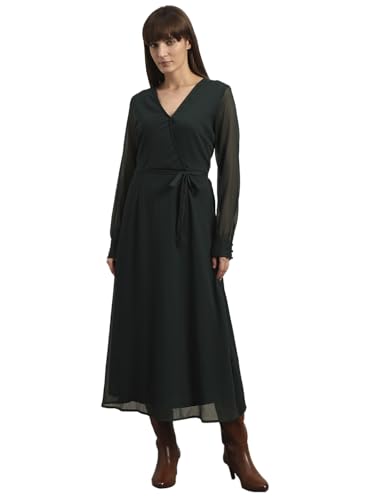 VERO MODA Womens Midi Dress Dark Green