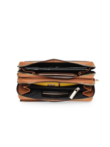 KENNETH COLE Women and Girls Stylish & Trendy Broxa Flap Over Sling Bag | Purse Handbag - Kcsl3001, Brown