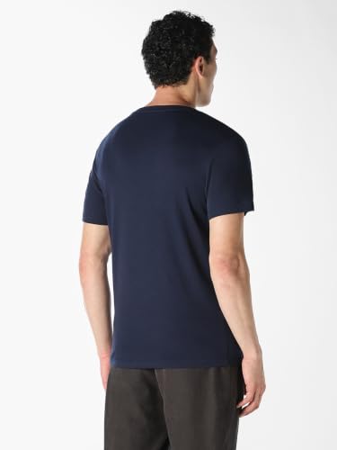 Jack & Jones Men Navy Blue Logo Print T-Shirt