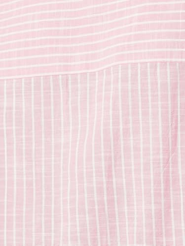 Max Women Striped Oversized Shirt (Pink_XL)