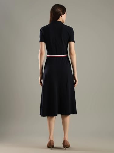 Cotton Polo Collar Midi Dress