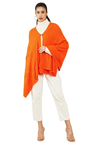 Soch Orange Woven Design Geometric Shrug