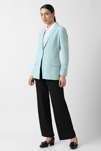 Van Heusen Women's Blazer (VWBZCRGFT29111_Light Blue
