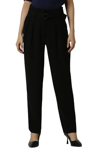 Van Heusen Women's Regular Casual Pants (VWTPPTRFN35733_Black