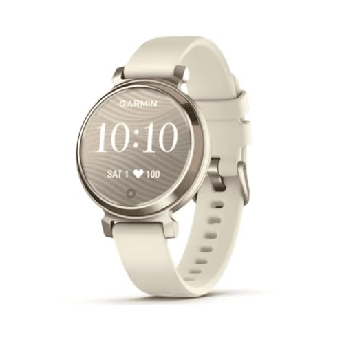 Garmin Lily 2, Small and Stylish Smartwatch, Hidden Display, Patterned Lens, Up to 5 Days Battery Life, Coconut Cream Gold