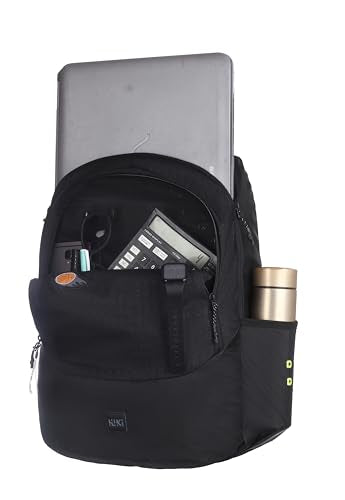 Wildcraft Nylon backpack Multi compartments, front pocket, bottle holder, School bags College bag for women and men, Ideal for school, college, office & travel 13520(Wiki_2 Dot_3D Black)
