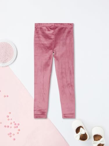 Max Girls Solid Slim Fit Trousers (Pink_4-6 Y)