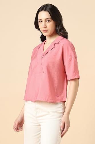 Women Pink Solid Formal Top