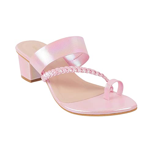 Walkway Women Pink Block Heel Sandal UK/7 EU/40 (32-171)