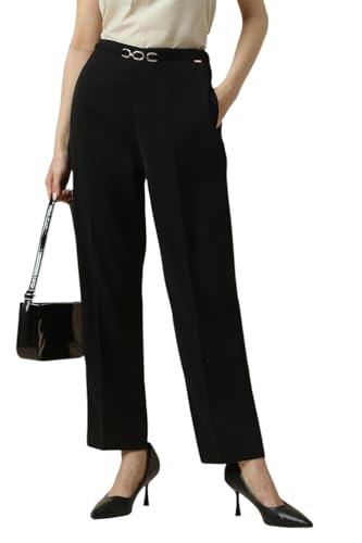 Allen Solly Women's Regular Casual Pants (AHTFWRGFG77416_Black