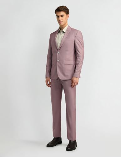 Arrow Men's Polyester Classic Business Suit Pants Set (ARAISU5566_Medium Pink