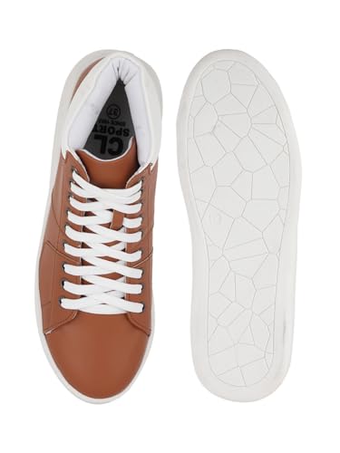 Carlton London Women Tan Comfortable Lace-Up Snakeer with Heels, for for Casual, Walking & Daily Use (38)