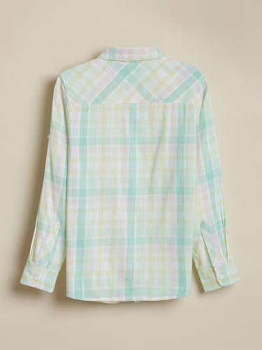 Boys White Check Casual Shirt