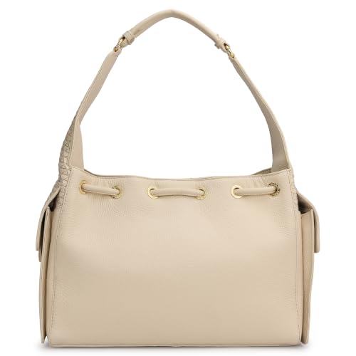 Da Milano Leather Shoulder Bag for Women - Marshmallow White (LB-02130)