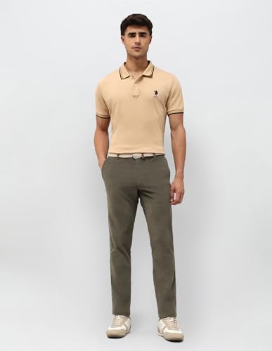 U.S.Polo Association Men's Denver Slim Fit Corduroy Trousers (USTRO018D_Green_34)