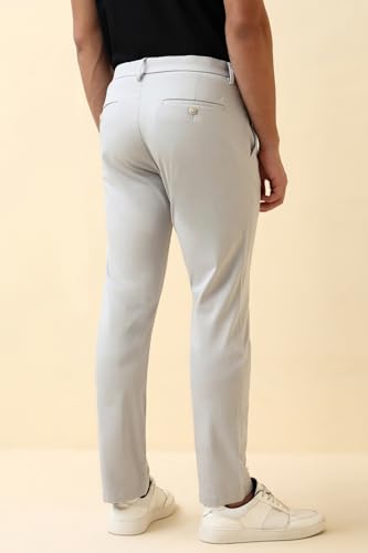 Men Grey Solid Casual Trousers
