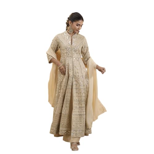 BIBA Dyed Cotton Kalidar Festive Kurta Set