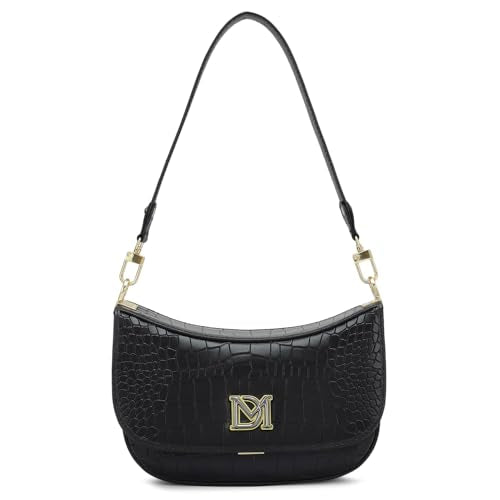 Da Milano Genuine Leather Black Shoulder Bag (01798) (Small)