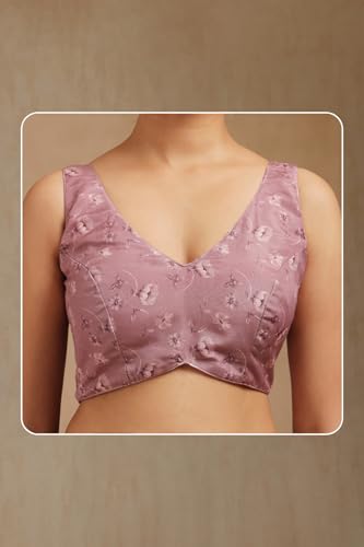 Soch Womens Off White Chanderi Floral Print Saree