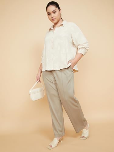 Max Women Textured Trousers (Beige_5XL)
