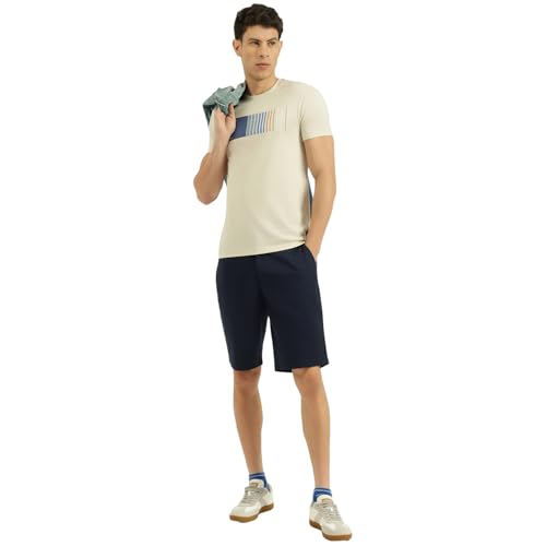 United Colors of Benetton Regular Fit Round Neck Graphic Print T-Shirt (Size: M) - 26P3ZSTJ3517IPW2 Cream