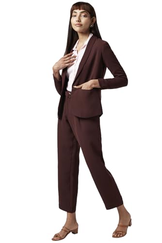 Annabelle by Pantaloons Women's Classic Blazer (110132130002_Brown
