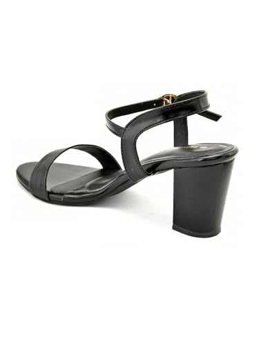pelle albero Women Black Solid Back Strap Block Heels Sandals PA-MS-S295_BLACK_35
