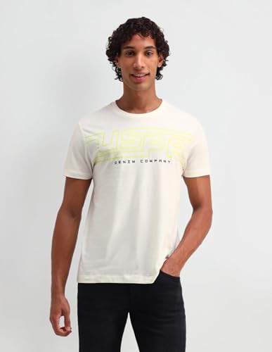 U.S. POLO ASSN. Men's Relaxed Fit T-Shirt (UDTSHS1057_Ivory