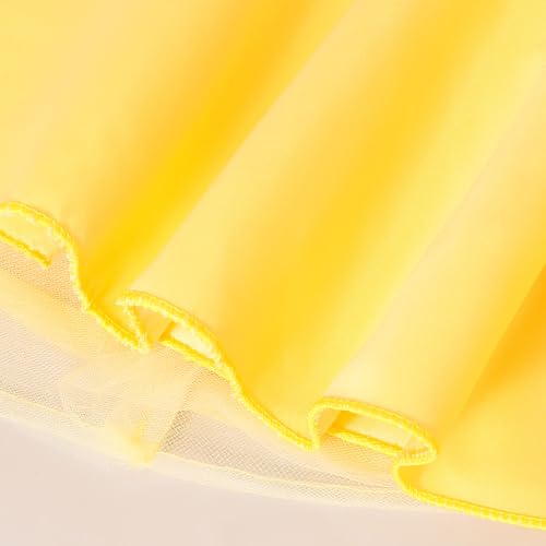 Hopscotch Girls Yellow Short Sleeves Floral Applique Party Dress for Age (5-6 Years)