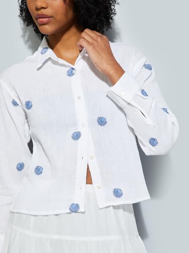Max URB_N Women Embroidered Shirt (White_S)