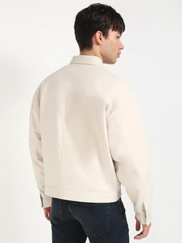 Solid Relaxed Fit Cotton Jacket