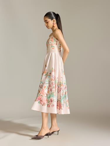 Label RITU KUMAR Blush Rosene Sleeveless Printed Long Dress