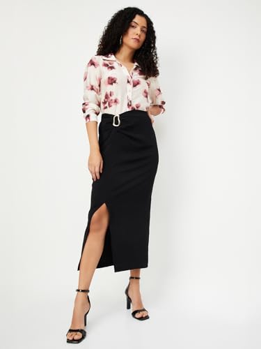 Max Polyester Western Skirt Black