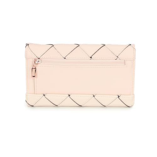 Guess Women's Pink Braided Wallet| Ladies Purse Handbags | Gift For Ladies