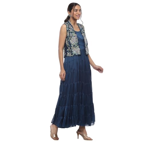 BIBA Women's BLU Georgette Kurta_34