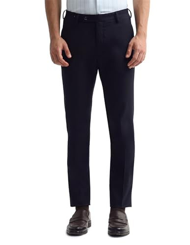 Arrow Men's Textured Super Slim Fit Trousers (ARAKTR2040_Blue_30)