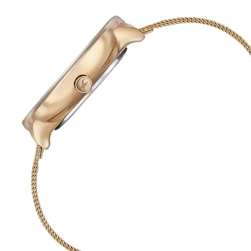 Fastrack Stunners Quartz Analog Beige Dial Rose Gold Stainless Steel Strap Watch for Girls - NT6303WM01