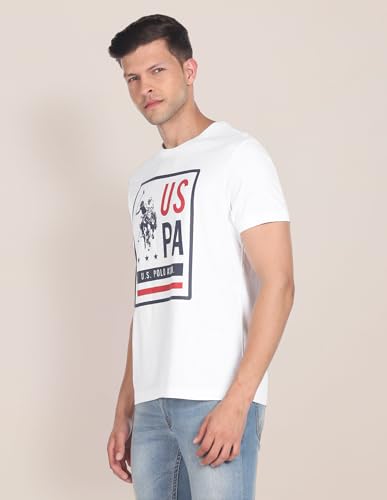 U.S. Polo Assn. Brand Print Crew Neck T-Shirt White