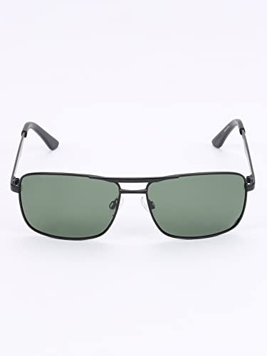 Skechers Men Aviator Black Polarized Sunglasses, Large