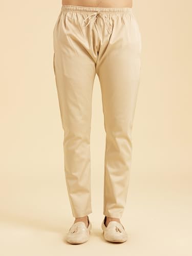 Manyavar Men's Cotton Blend Bandhani Prints & Sequined Kurta Pajama Set (Olive Green,XXXL)