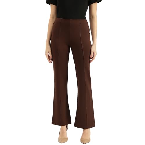 United Colors of Benetton Solid Bootcut Fit Leggings (Size: XL)-25P3PT1E9001I1Y0 Brown