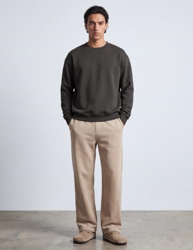 DAMENSCH Heat-Code Smart Oversized Sweatshirt for Men | Double-Brushed Fleece Winter Wear | 5°-15°C Warmth, Anti-Pill & Stretchable, Cinder Brown, M