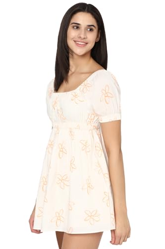 American Eagle women's Cotton A-Line Mini Dress (WES0397173106_Cream