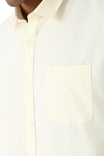 Peter England Men's Slim Fit Shirt (PCSFSSLP221769_Yellow