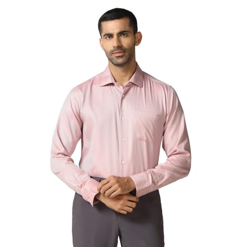 blackberrys Men Pink Luxe India Slim Fit Shirt | Soft Pink Solid Shirt with Full Sleeves, Tailored Profile and Refined Professional Styling | Size 48