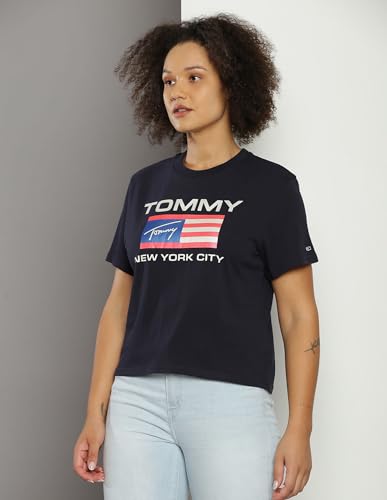 Tommy Hilfiger Womens Blue Color T-Shirt (2S)