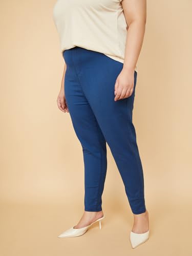Max Women Solid Jeggings (Blue_3XL)